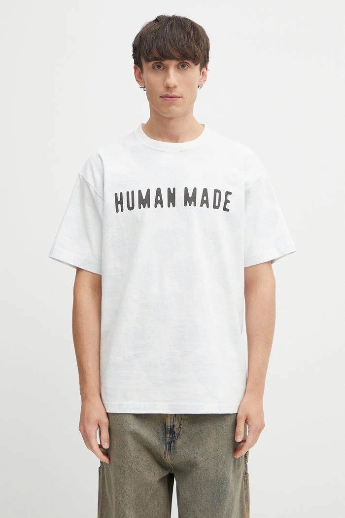 Human Made tricou reversibil din bumbac Knitted print alb HM29CS034