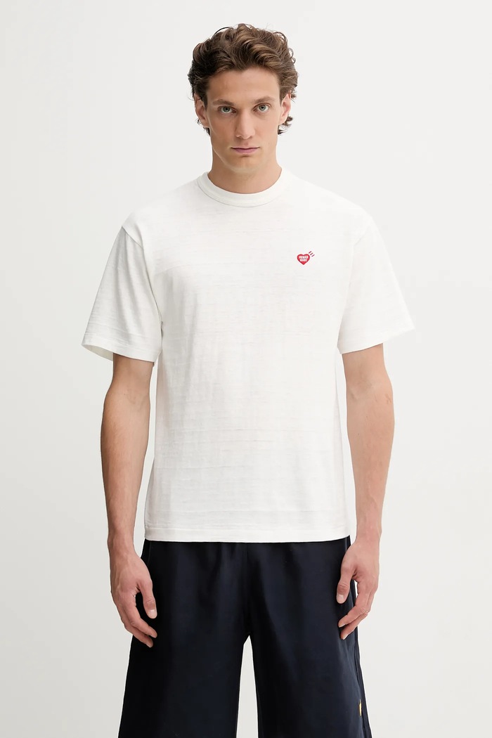 Дрехи Памучна тениска Human Made Knitted HM29TE013 бял