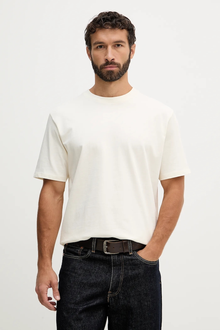 Lindbergh t-shirt ανδρικό βαμβακερό κανονικό μπεζ 30.400120