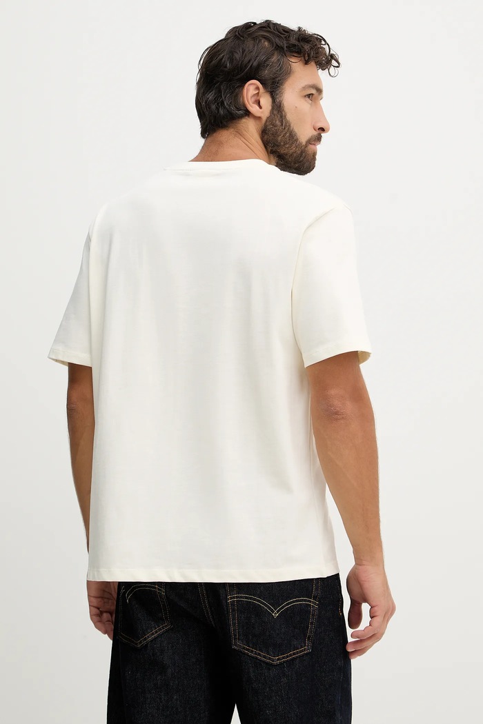 Ρούχα Lindbergh t-shirt ανδρικό βαμβακερό 30.400120 μπεζ