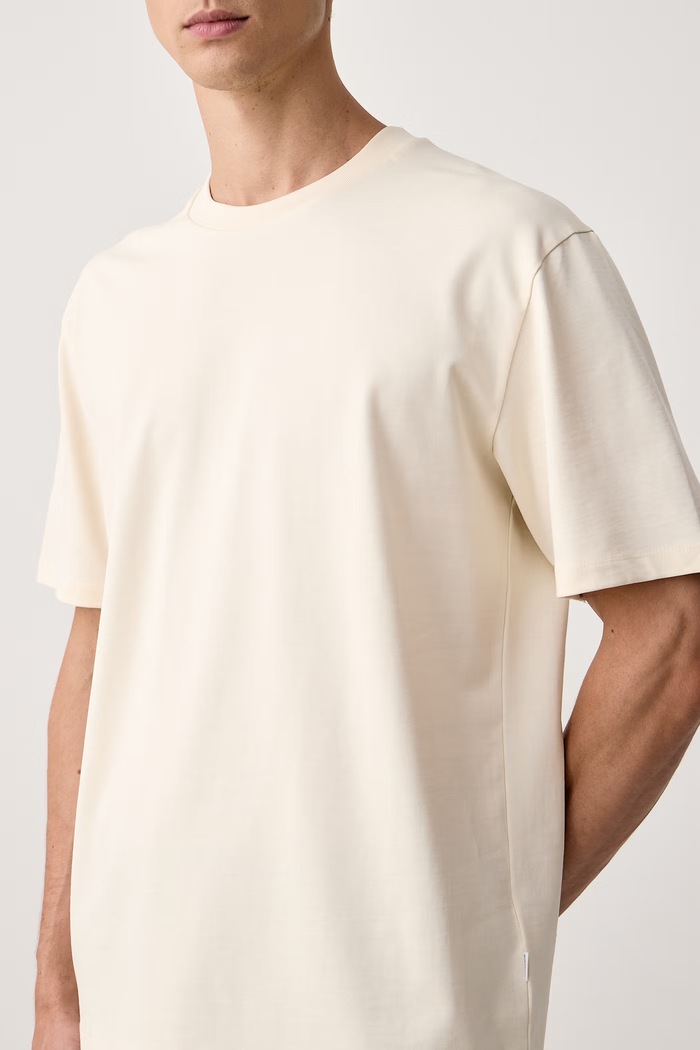 T-shirt męski bawełniany Lindbergh 30.400120 beżowy