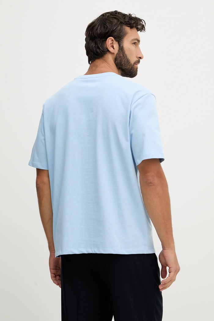 Ρούχα Lindbergh t-shirt ανδρικό βαμβακερό 30.400120 μπλε