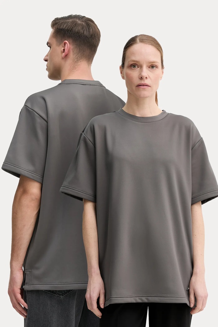 Tričko Rains Sintra Fleece Tee relaxed sivá 21800.13