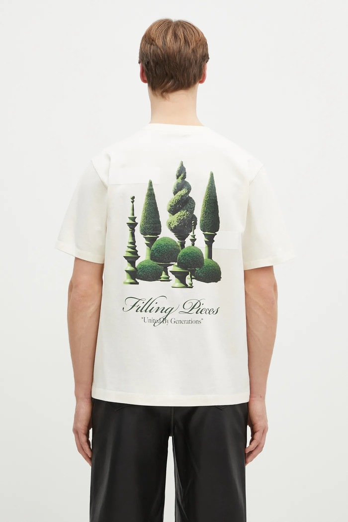 Памучна тениска Filling Pieces стандартна бежов 74499849936