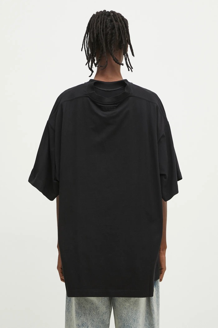 Bavlněné tričko VETEMENTS Merged Double Oversized UA66TR635B černá