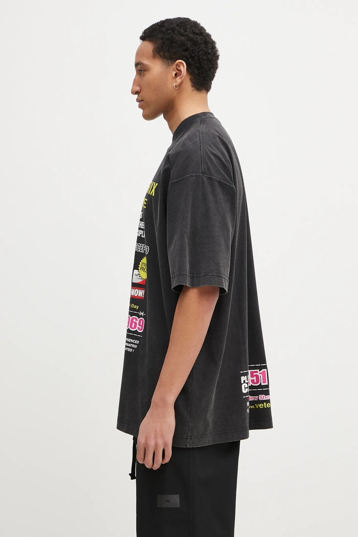 Одежда Хлопковая футболка VETEMENTS Dominatrix Hotline Oversized UA66TR740B чёрный