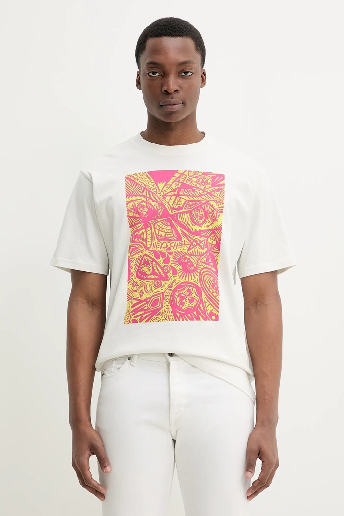 Tricou din bumbac Herschel 50546.05977 bej
