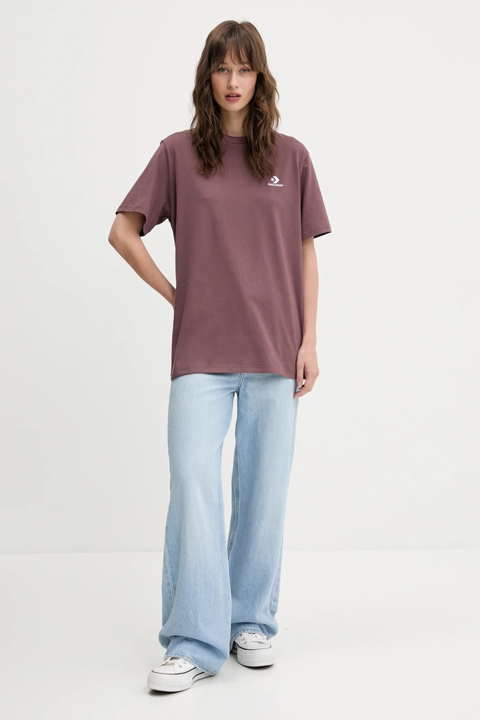 Îmbrăcăminte Converse Tricou din bumbac 10023876.A57 burgundia