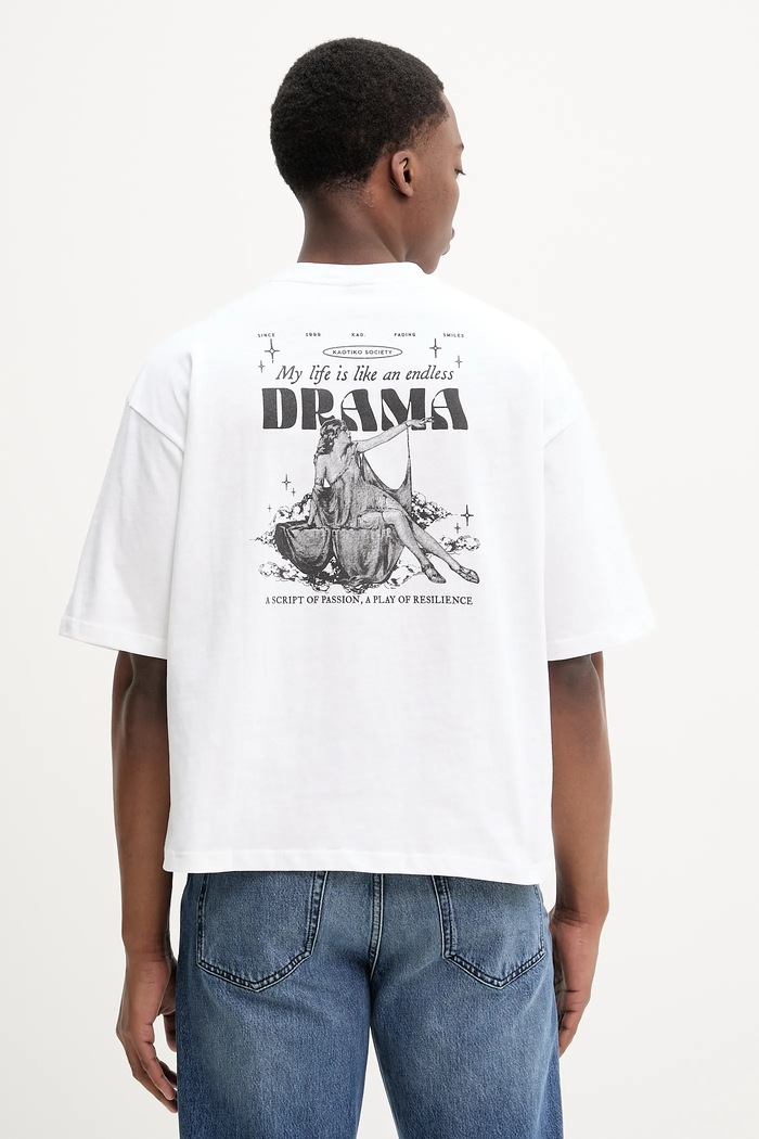 Kaotiko t-shirt bawełniany AQ011.01S.G002 biały SS25