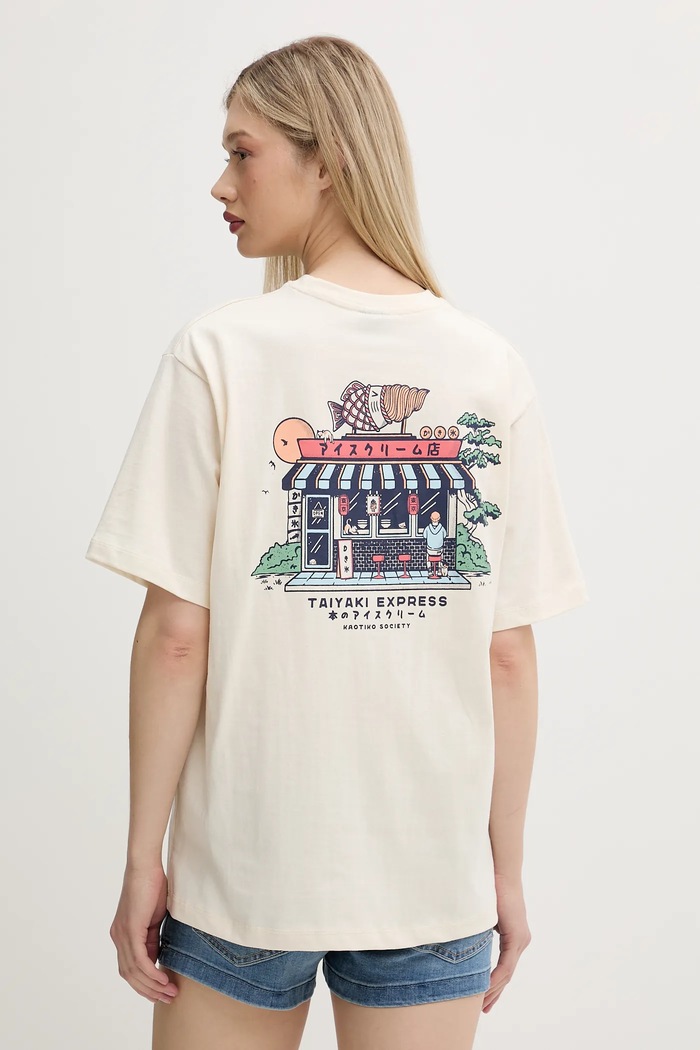 Odzież Kaotiko t-shirt bawełniany AQ038.01S.G002 beżowy
