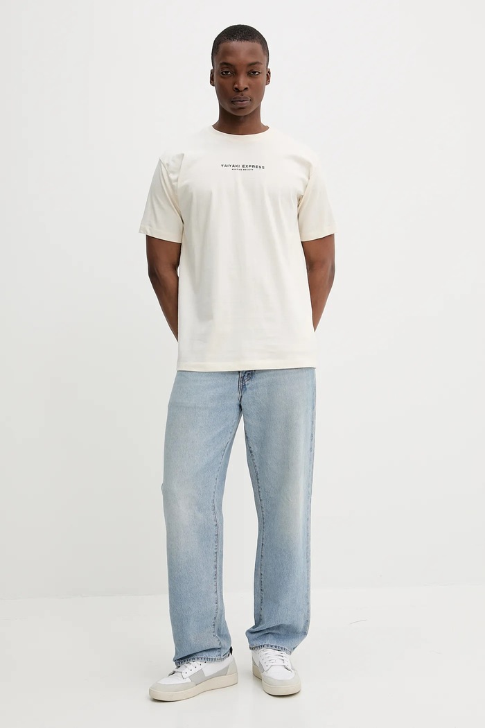 Kaotiko t-shirt bawełniany beżowy AQ038.01S.G002