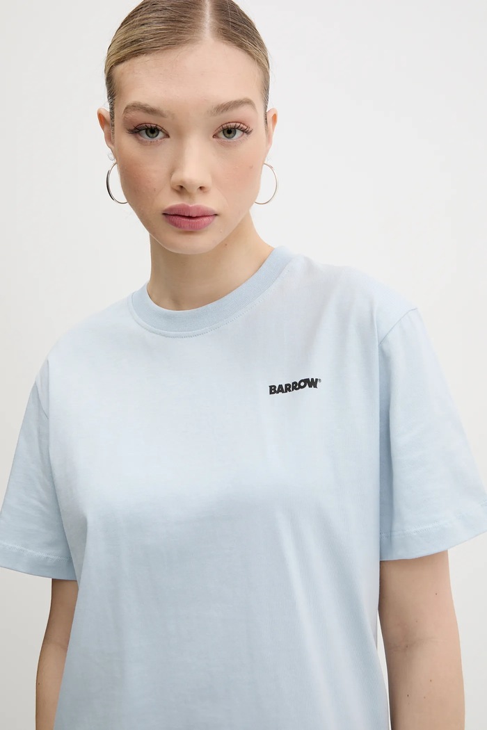 Odzież Barrow t-shirt bawełniany S5BWUATH084 niebieski