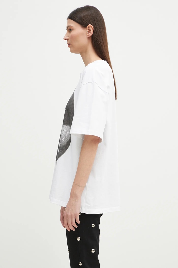Fiorucci t-shirt bawełniany Mouth Print Boxy biały U02SPTSH103CJ01WH05