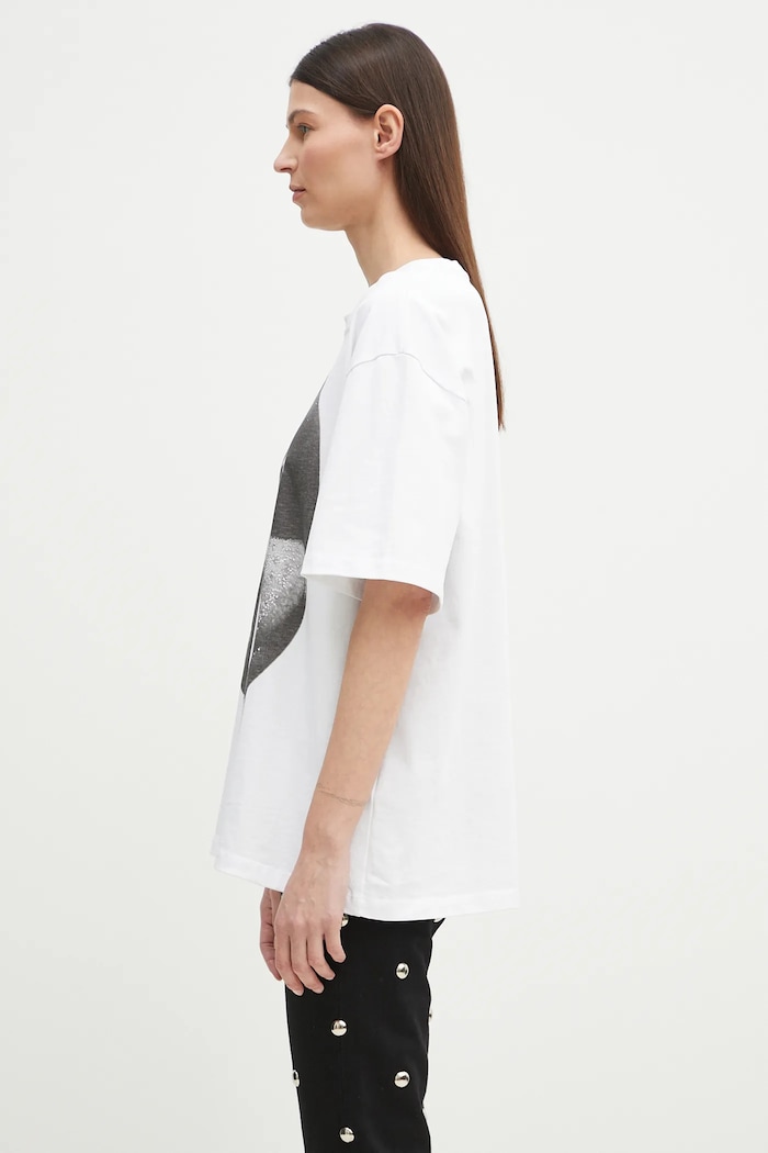 Fiorucci t-shirt bawełniany Mouth Print Boxy biały U02SPTSH103CJ01WH05