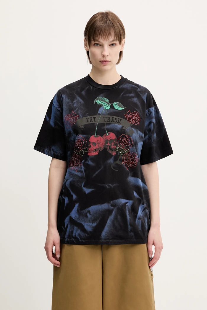 Pamučna majica Aries Sprayed Trash Cherries SS Tee AR6001503 plava SS25