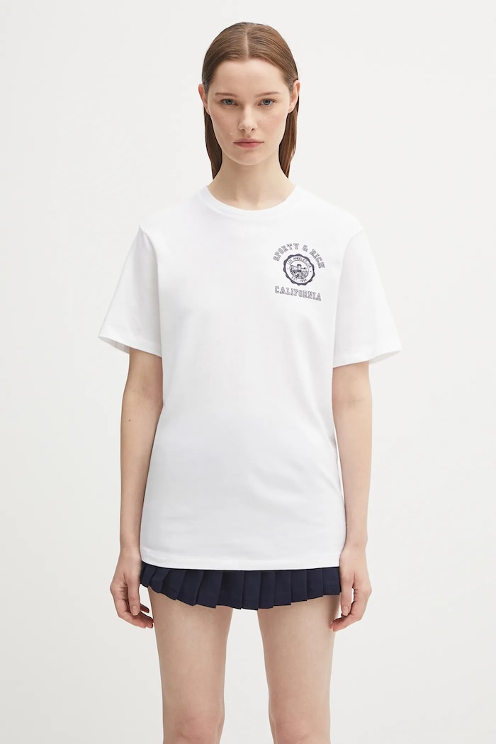 Sporty & Rich t-shirt bawełniany California Emblem Soft TO089625508WH01 biały SS25
