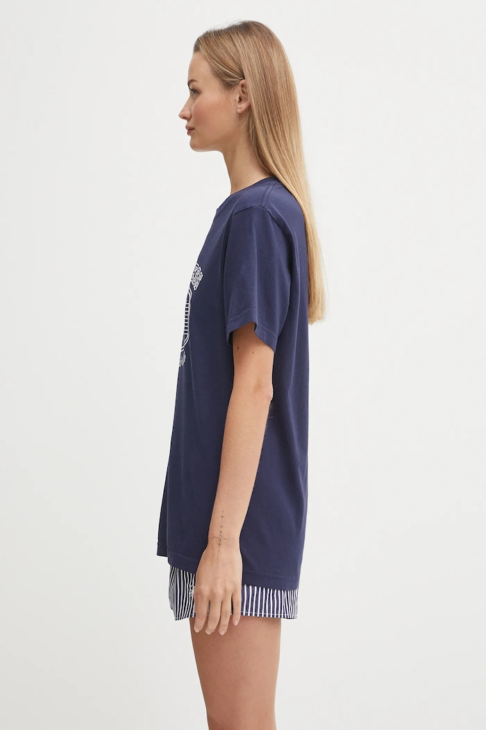 Sporty & Rich cotton t-shirt Paris Marathon navy TO043620126BL106
