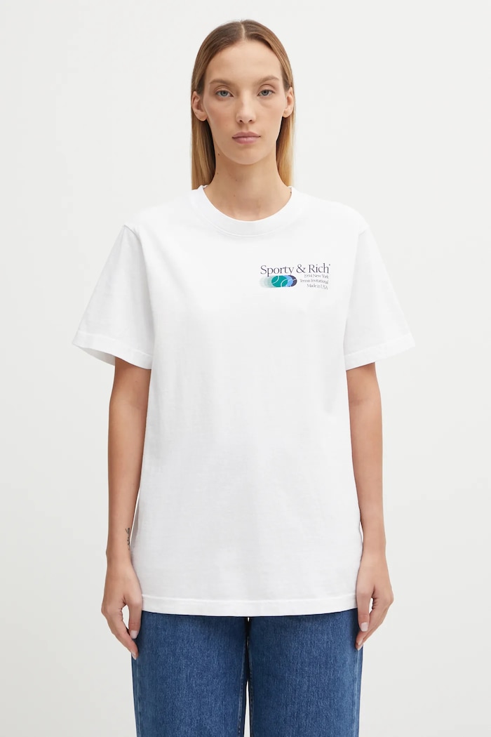 Sporty & Rich cotton t-shirt Invitational TO043621168WH01