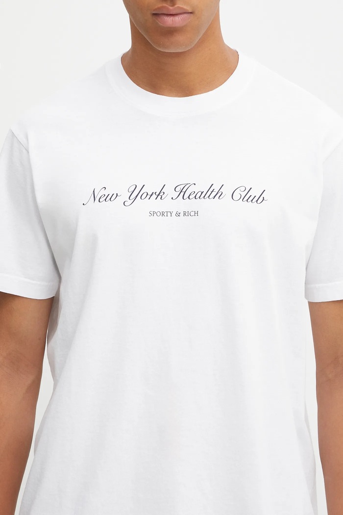 Бавовняна футболка Sporty & Rich Ny Health Club TO043602043WH01