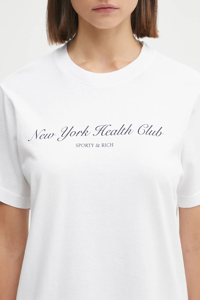 Бавовняна футболка Sporty & Rich Ny Health Club TO043602043WH01