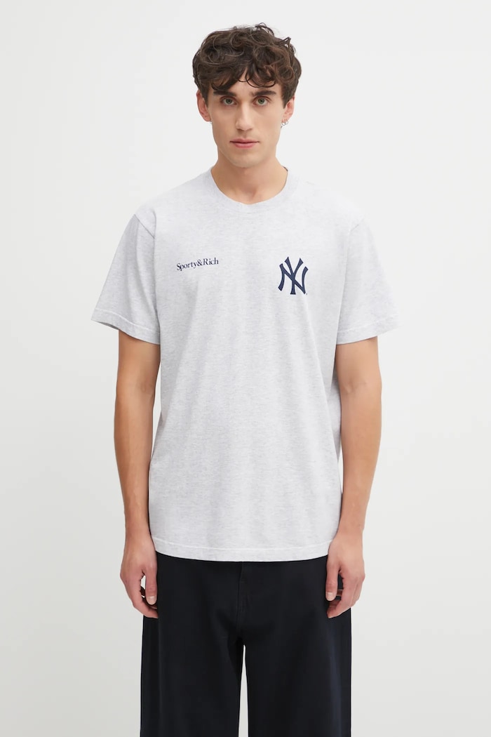 Sporty & Rich cotton t-shirt Champions TO043623633GY03 gray
