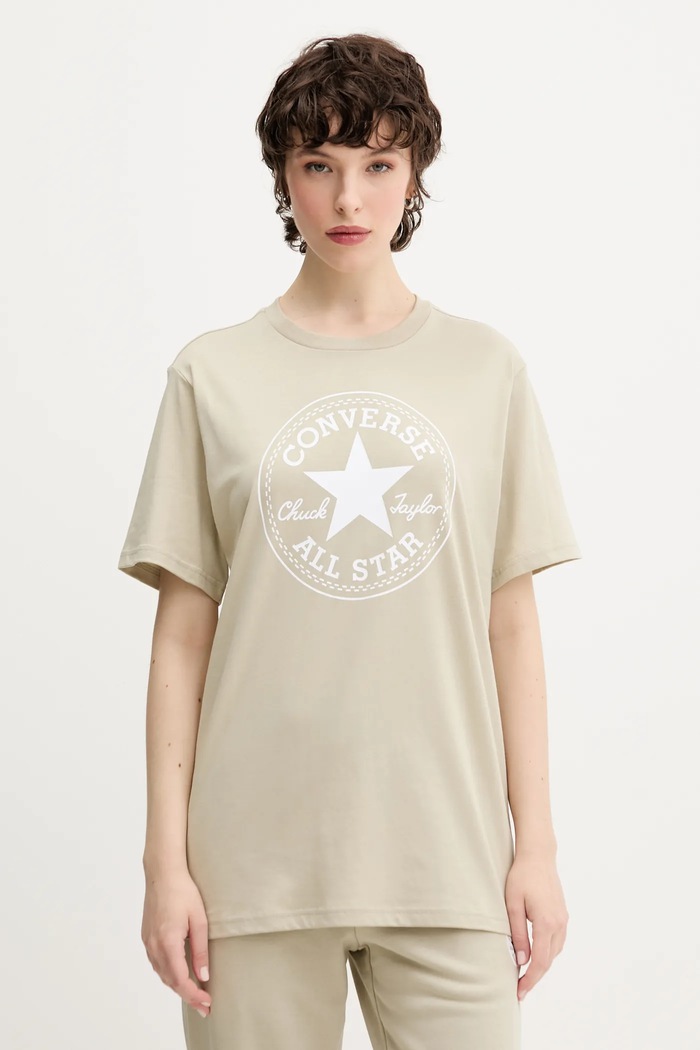 Oblečení Bavlněné tričko Converse 10025459.A36 béžová