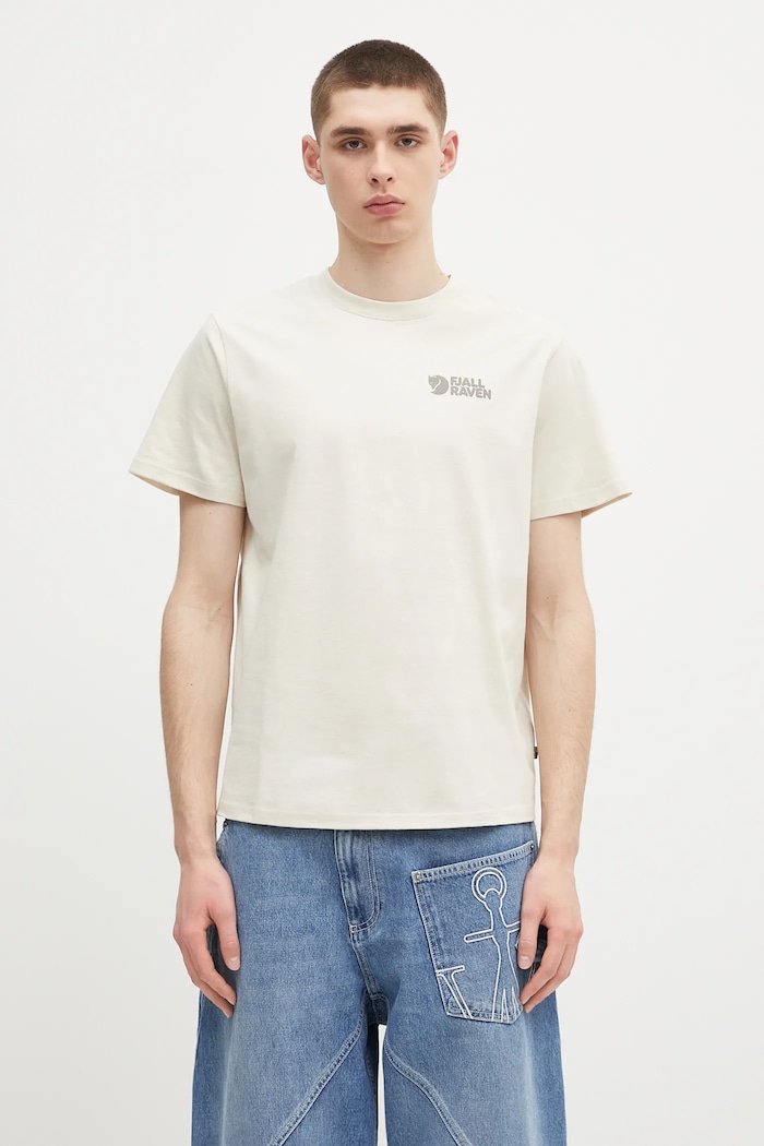 Fjallraven pamut póló Heavy Classic T-shirt pamut bézs F87105