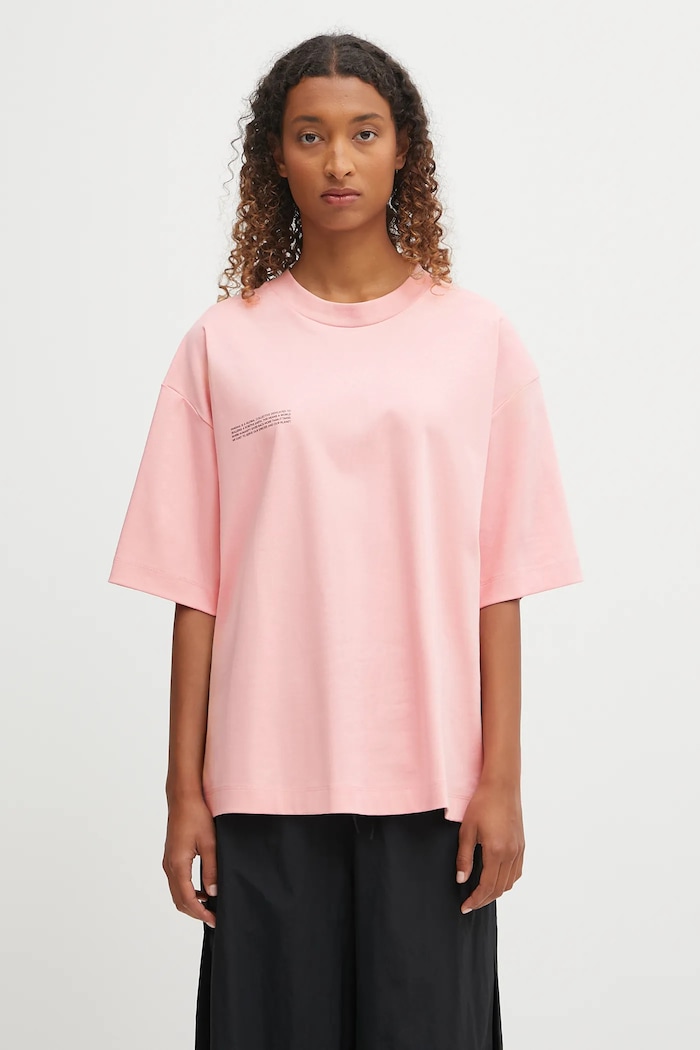 Bavlněné tričko Pangaia DNA Oversized T-Shirt 10002572 růžová SS25