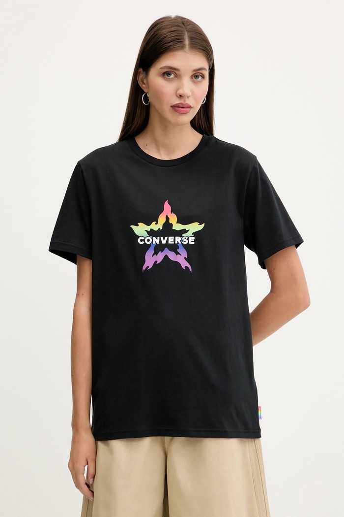 Oblečení Bavlněné tričko Converse 10028587.A01 černá