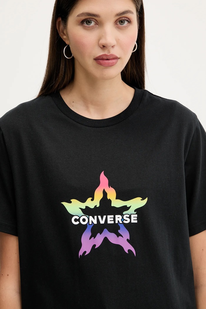 Bavlněné tričko Converse 10028587.A01