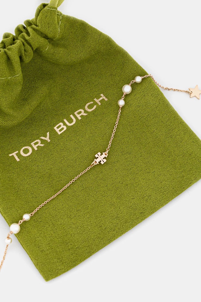 Tory Burch naszyjnik pozłacany Delicate Kira Pearl złoty 176867.749