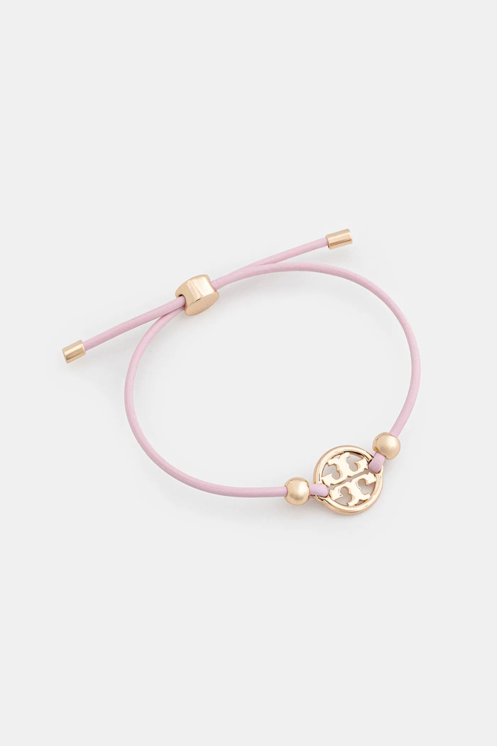 Tory Burch bransoletka skórzana Miller Slider pozłacane różowy 144706.705