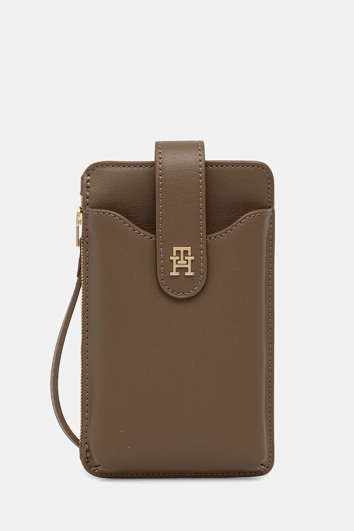 Peňaženka Tommy Hilfiger imitácia kože béžová AW0AW18137