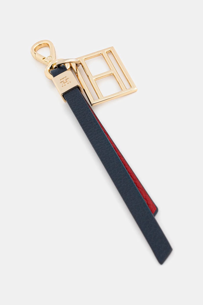 Kožená kľúčenka Tommy Hilfiger tmavomodrá AW0AW18299