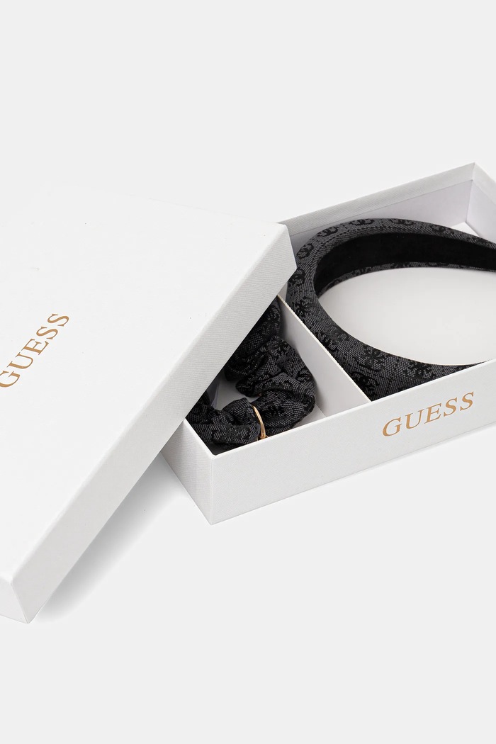 Traka i gumica za kosu Guess NOELLE 2-pack siva GFBOXW.P5403