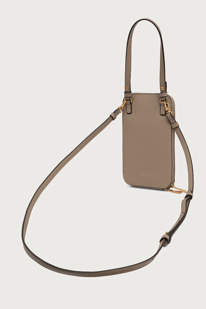 Accesorii Pinko husă pentru telefon pentru femei din piele 106027.A0F1 bej