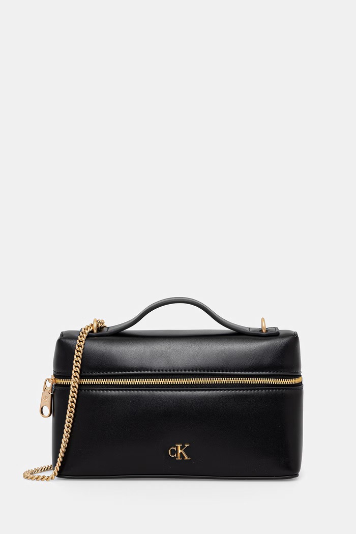 Calvin Klein kosmetyczka damska z imitacji skóry czarny LV04F1134G