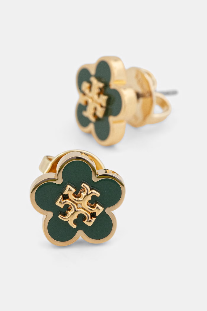Tory Burch kolczyki Forger Me Not 147151 zielony SS26
