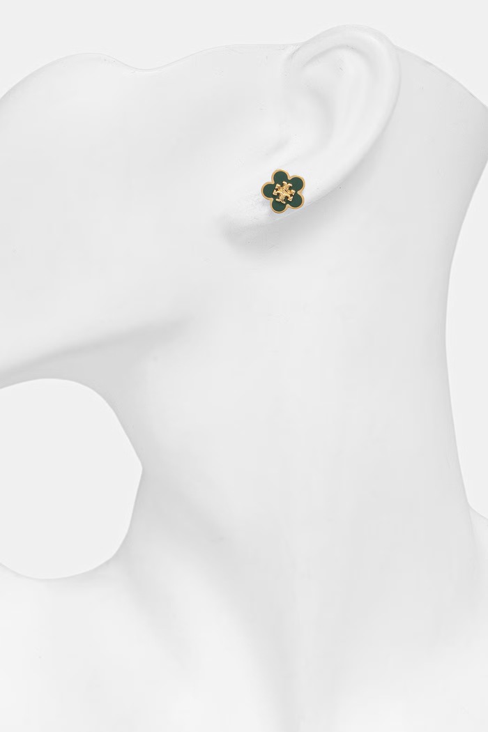 Akcesoria Tory Burch kolczyki Forger Me Not 147151 zielony