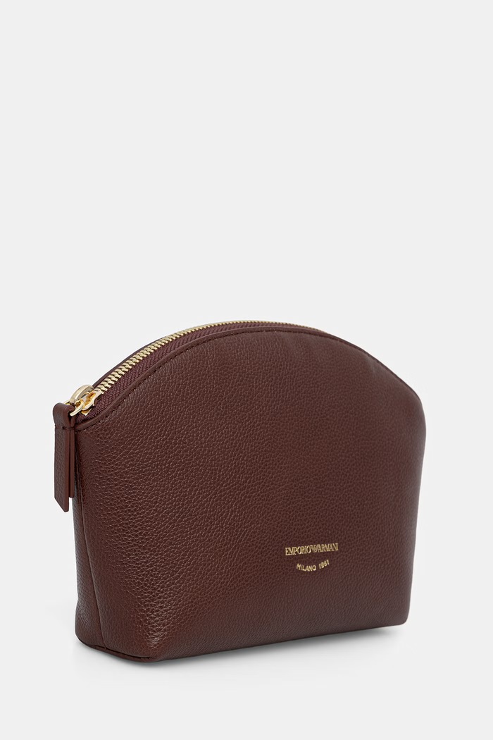 Emporio Armani kosmetyczka damska skórzana EW000546.AF19568 brązowy SS26
