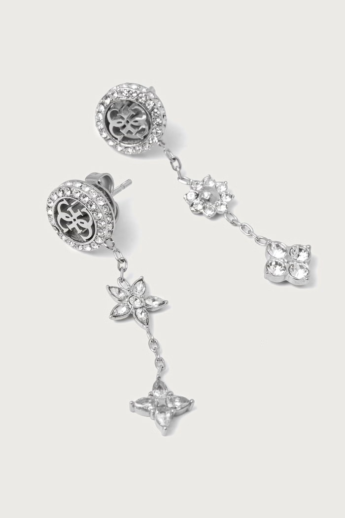 Guess Kolczyki damskie ze stali nierdzewnej z cyrkonią SECRET GARDEN JUBE06.036JW srebrny SS26
