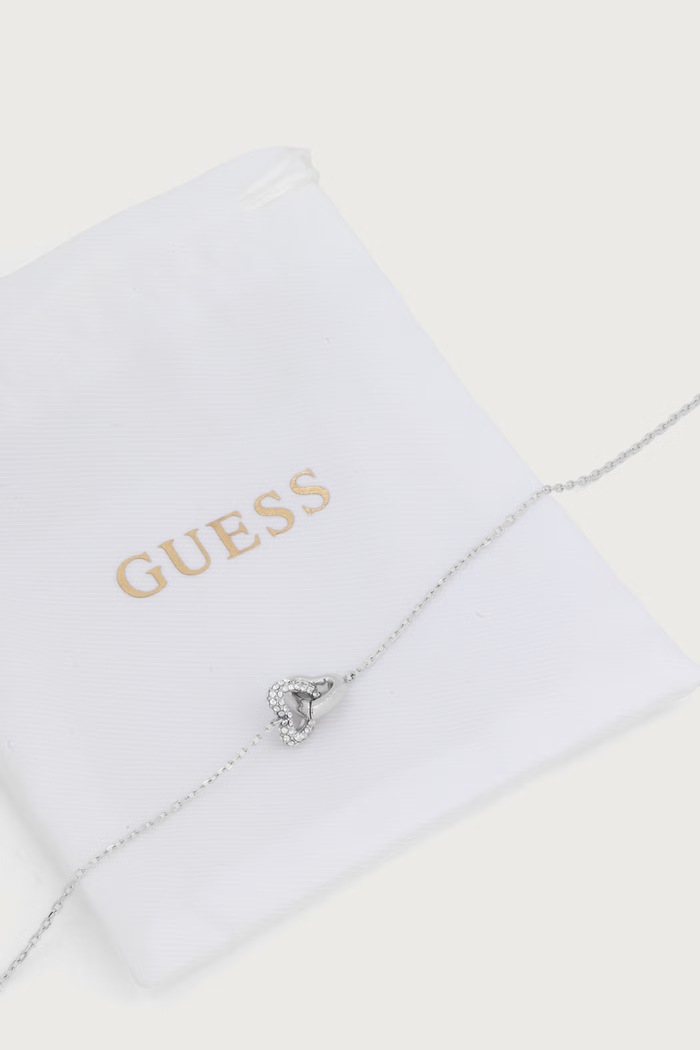 Naszyjnik z zawieszką damski ze stali nierdzewnej z cyrkonią BELOVED Guess JUBN06.013JW srebrny