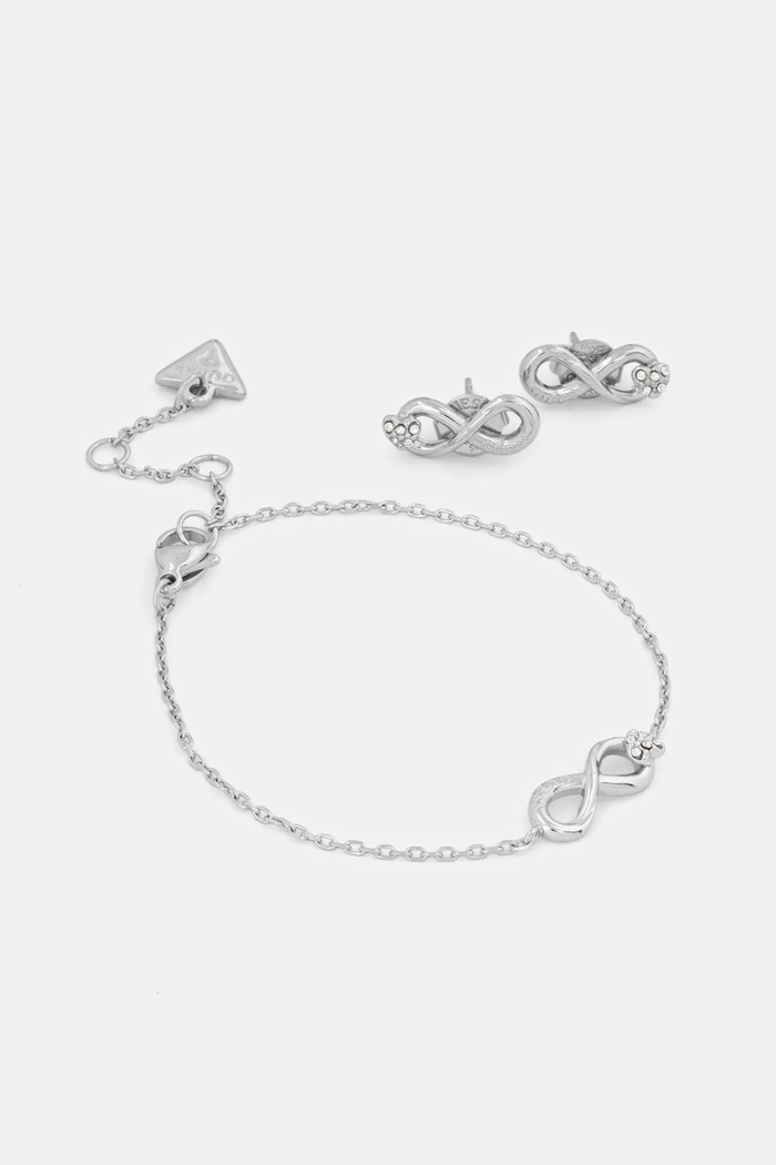 Náramok a náušnice Guess LOVE BITES strieborná JUBS06.009JW
