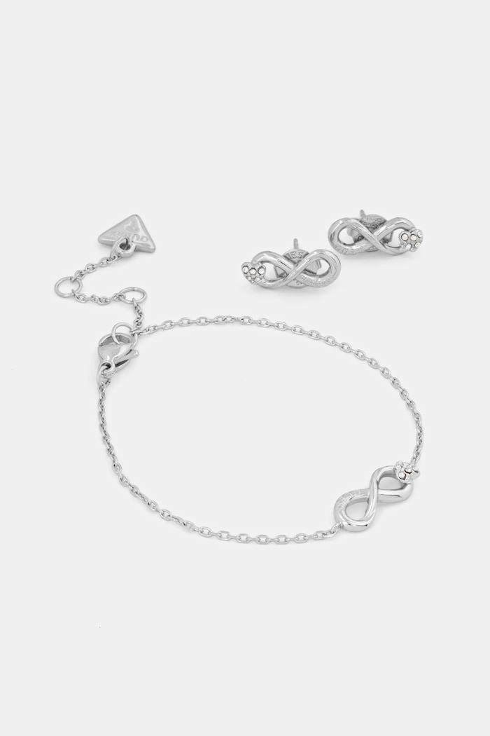 Náramok a náušnice Guess LOVE BITES strieborná JUBS06.009JW
