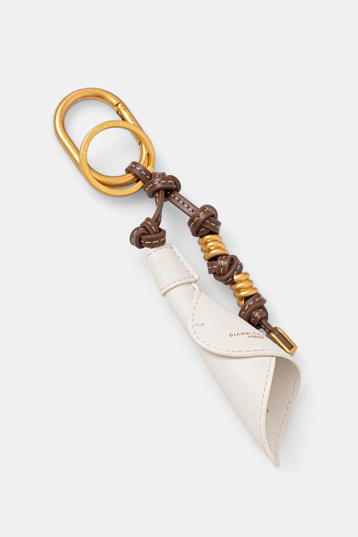 Kožená kľúčenka Gianni Chiarini béžová PC.CALLA.03
