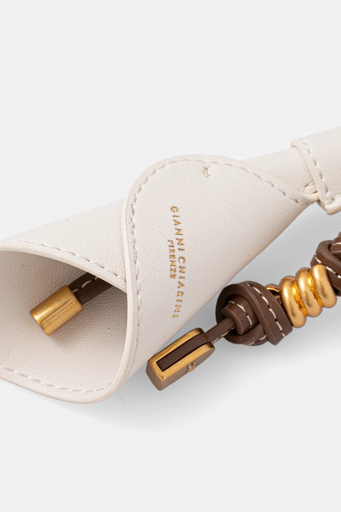 Kožená kľúčenka Gianni Chiarini PC.CALLA.03 béžová SS26