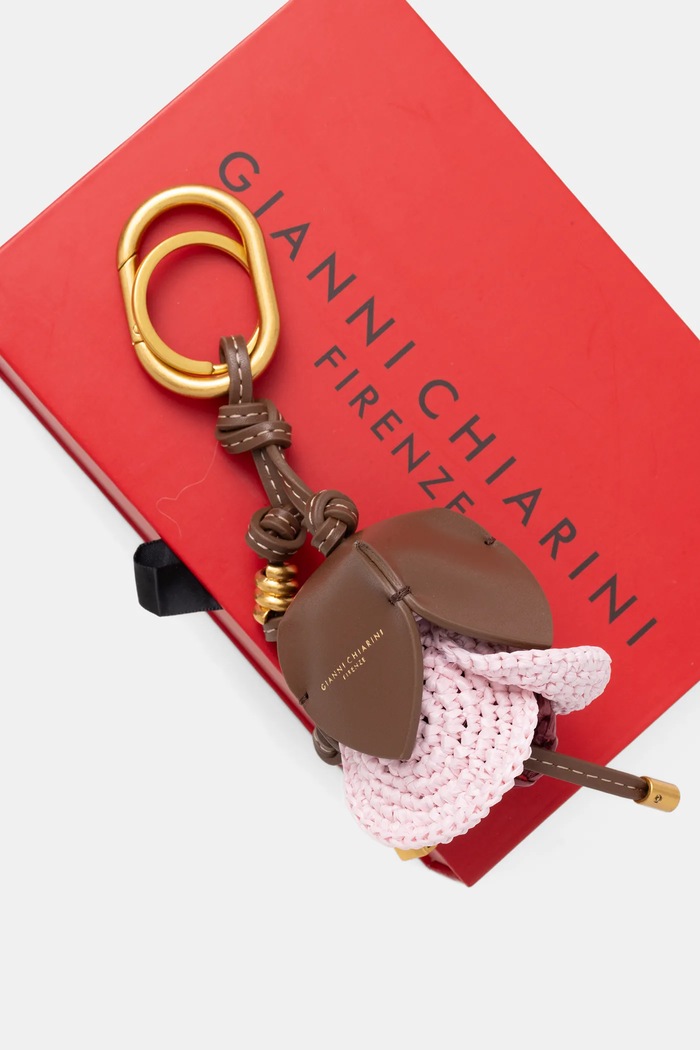 Doplňky Kožená klíčenka Gianni Chiarini PC.STRAW.FLOWER.01 hnědá
