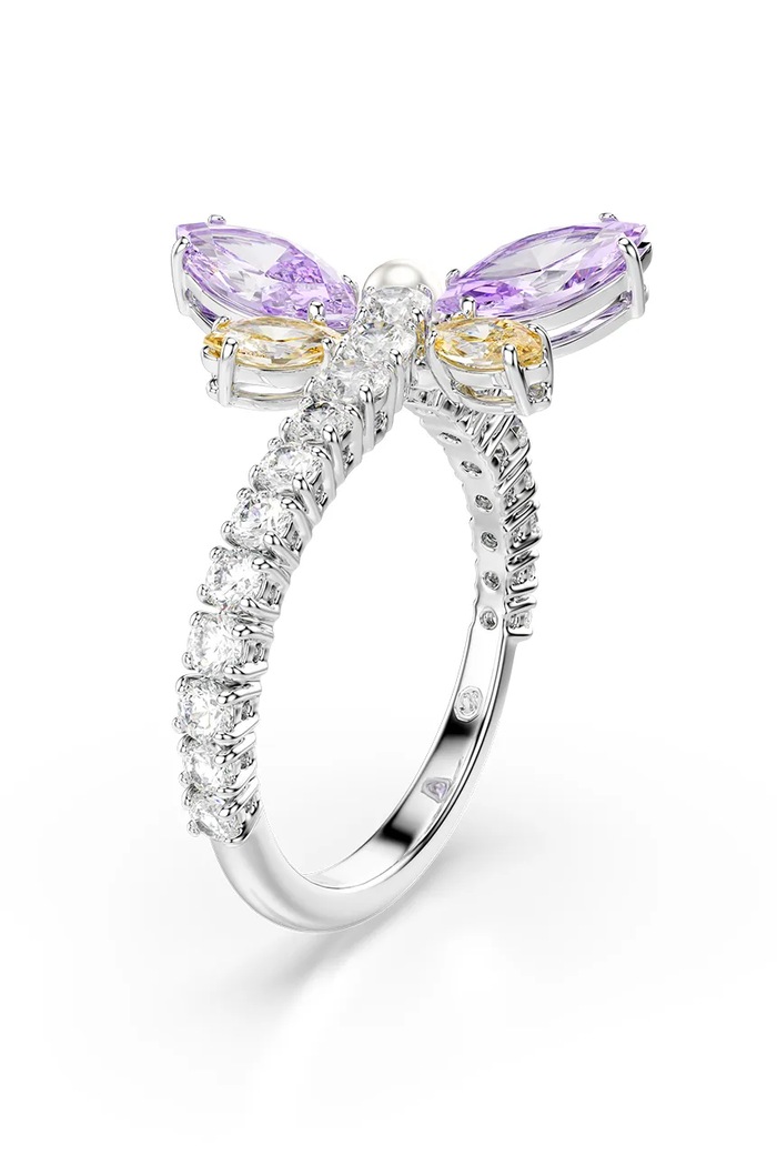 Akcesoria Swarovski pierścionek damski metalowy kryształ Swarovski Ariana Grande x Swarovski 5737367 srebrny