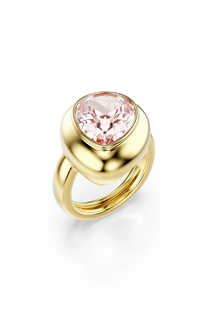 Swarovski prstýnek dámský z pozlaceného kovu s krystalem Swarovski GEMA 5753094 zlatá SS26