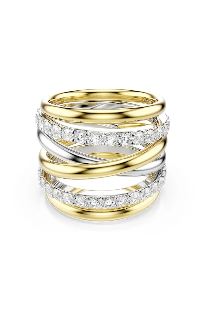 Prsteň Swarovski HYPERBOLA 3-pak zirkón zlatá 5740414